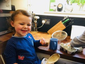 kids helping in kitchen