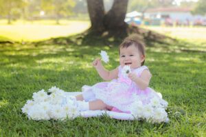 Baby sitting in Park