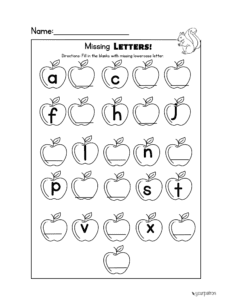 Missing Alphabet Worksheet