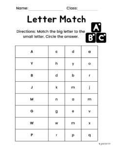 alphabet matching worksheets for preschool