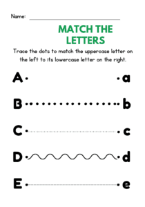 alphabet matching worksheets for preschool