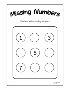 Missing Numbers Worksheets For Kindergarten