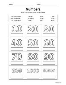 Number word worksheets