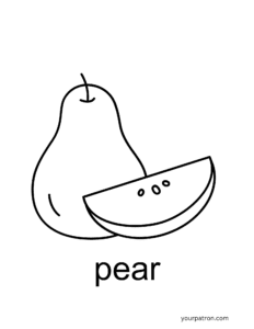 Pear coloring sheets