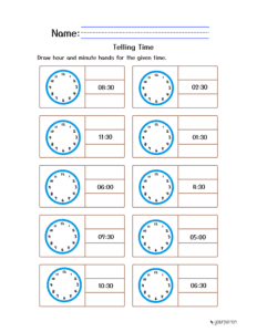 Clock Time Worksheets Grade 1