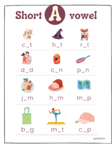 Short Vowel Worksheets Pdf