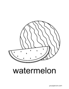Watermelon Fruit Coloring Sheets