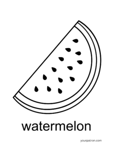 Watermelon Fruit Coloring Sheets