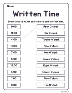 clock time worksheets grade 1