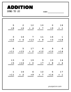 grade 1 addition worksheets