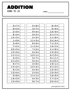 grade 1 addition worksheets