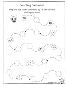 Counting Backward Worksheets For Grade 1