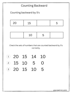 Counting Backward Worksheets For Grade 1