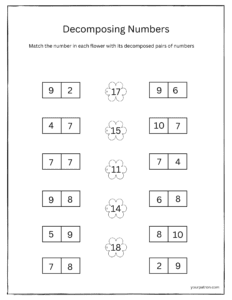 decomposing numbers worksheets