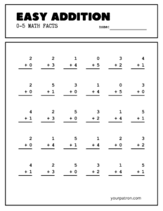 Grade 1 addition worksheets