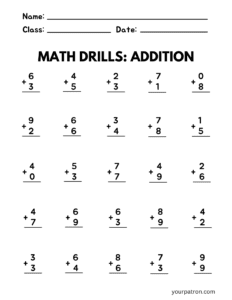 Grade 1 Addition worksheets
