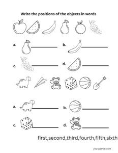 Ordinal Numbers Worksheet Pdf