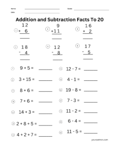 Addition Worksheets For Grade 2