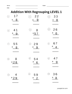 Addition Worksheets For Grade 2