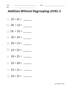 Addition Worksheets For Grade 2