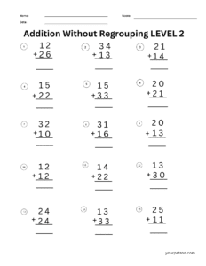 Addition Worksheets For Grade 2