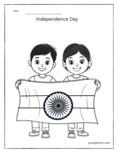 Indian Independence Day colouring printables