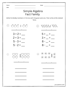 Simple Algebra Worksheets For Grade 2