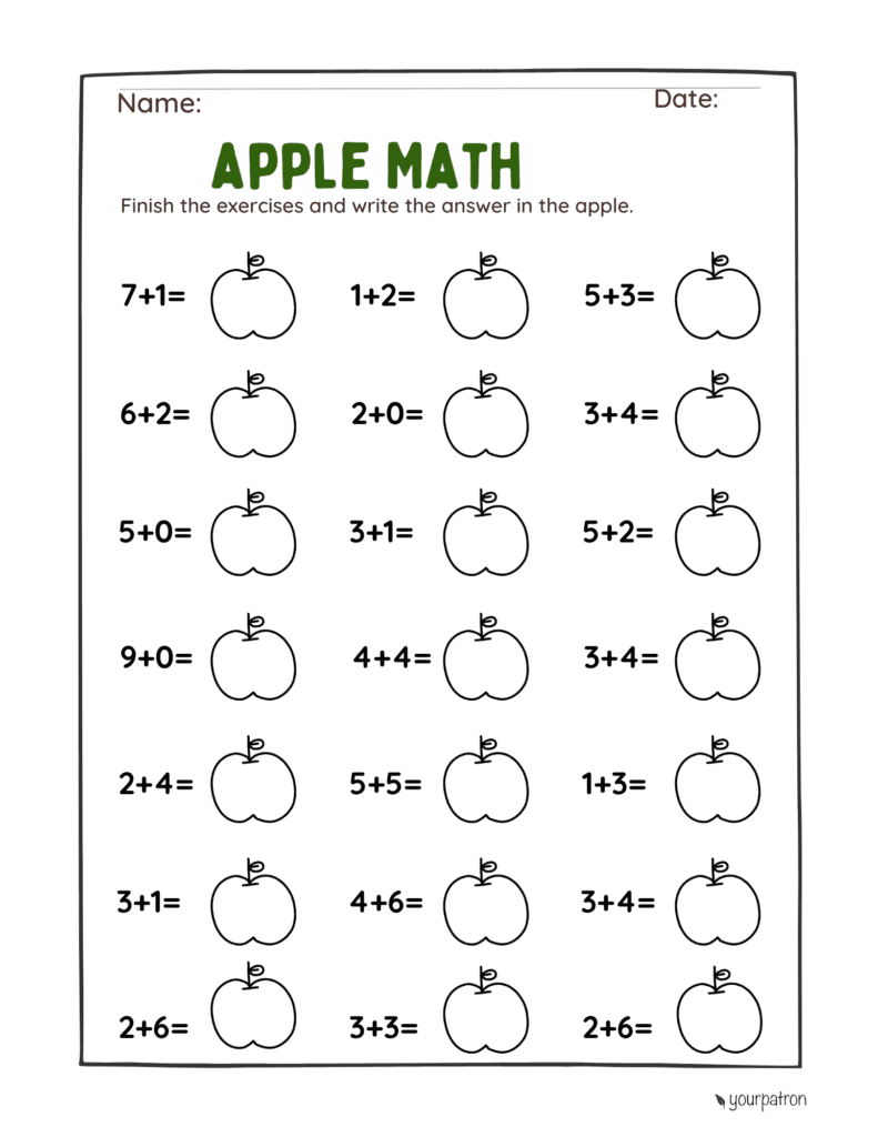 kindergarten math worksheets