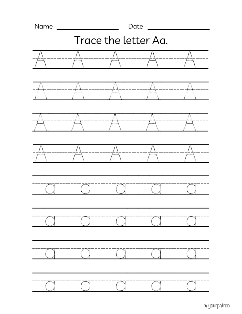 alphabet tracing worksheets