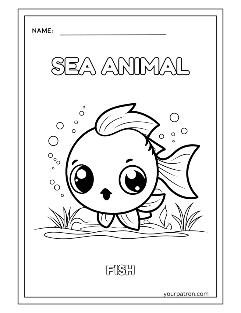 Free 5 Sea Life Coloring Book Pages PDF Printables - YourPatron