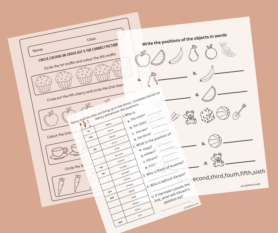 Ordinal Numbers Worksheet Pdf