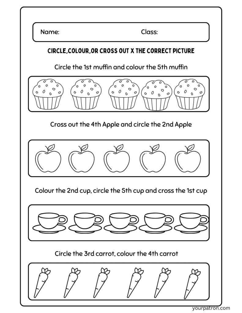 Ordinal Numbers Worksheet Pdf