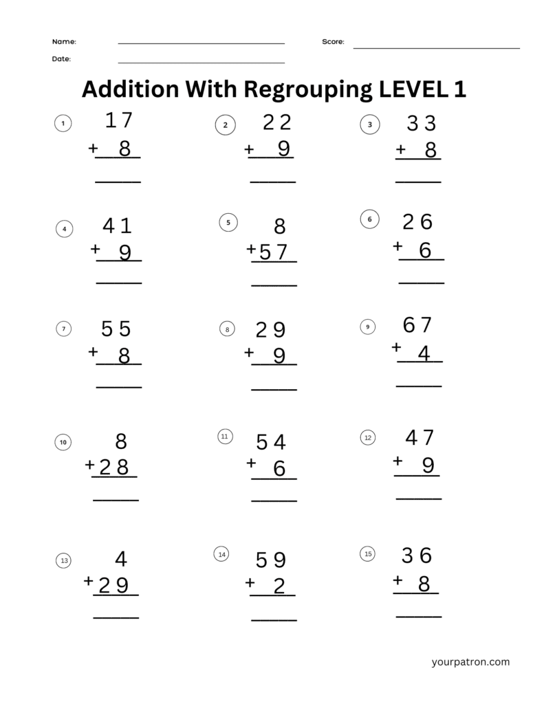 Addition Worksheets For Grade 2