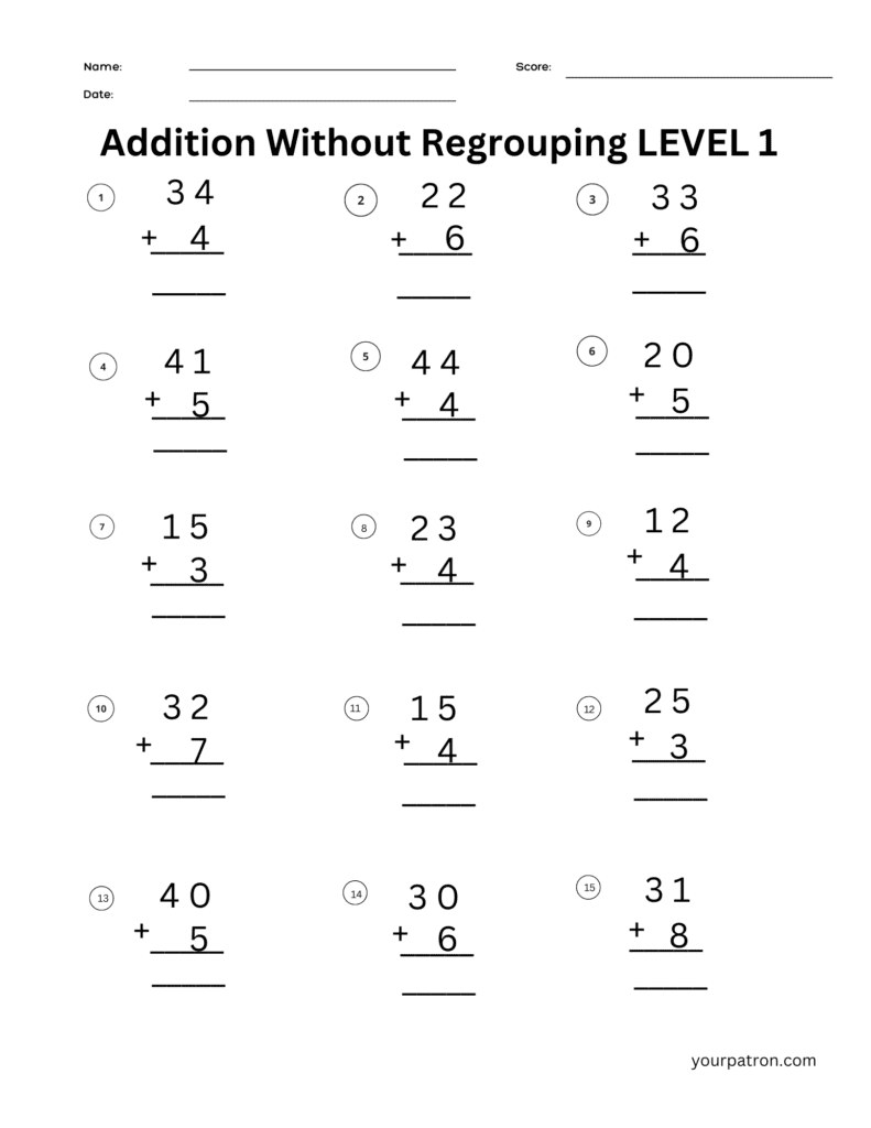 Addition Worksheets For Grade 2