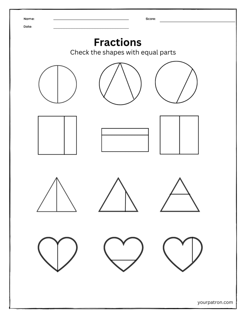 fraction for grade 1