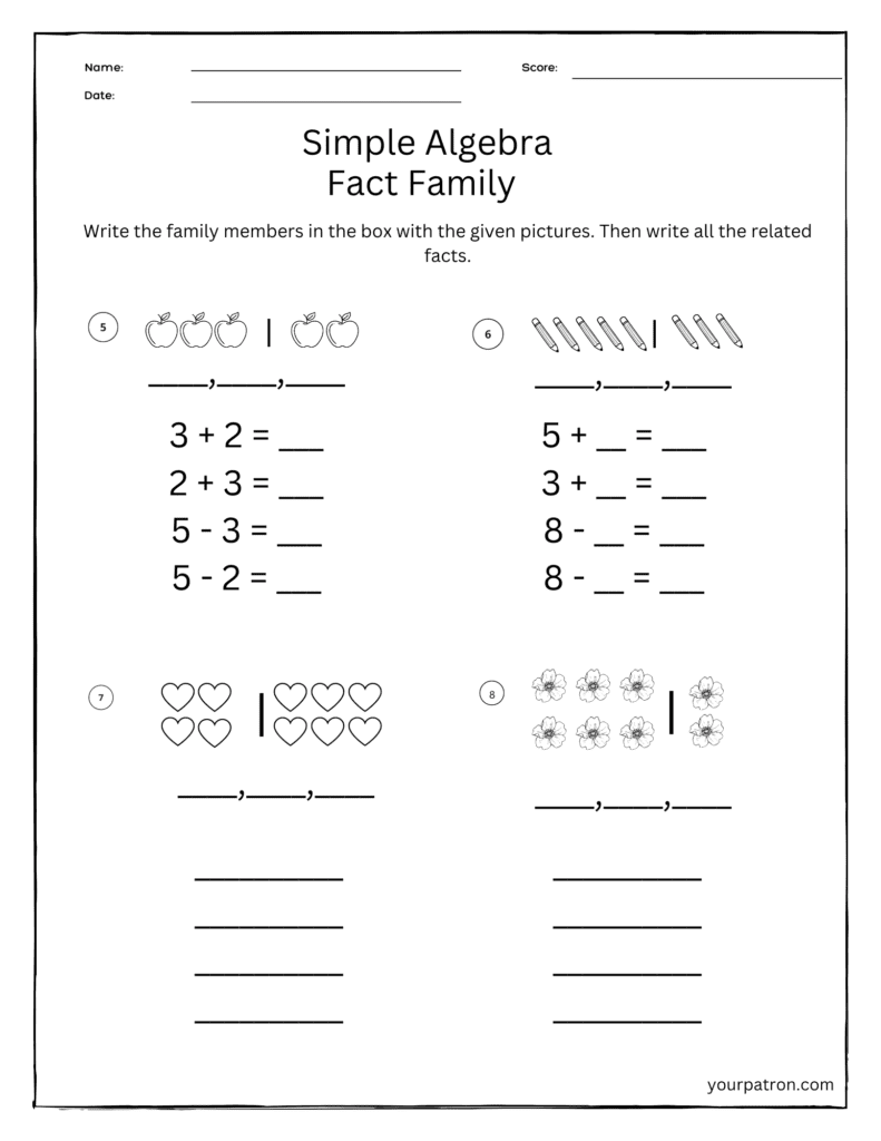 Simple Algebra Worksheets For Grade 2
