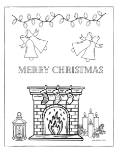 Fireplace coloring pages