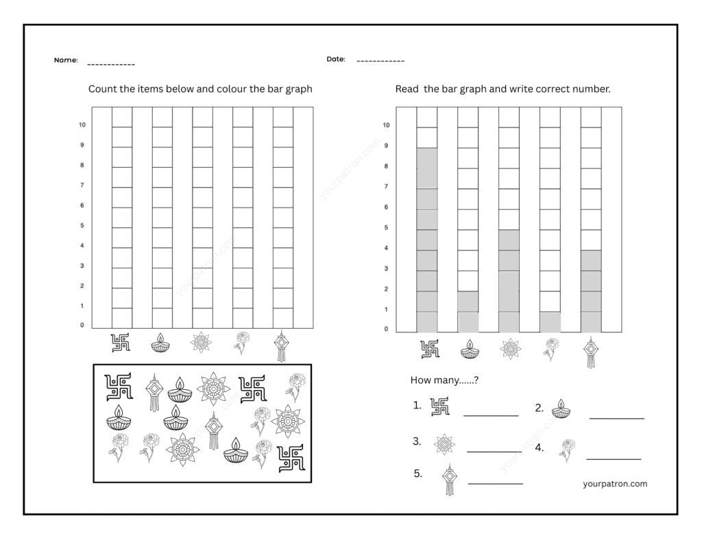 diwali graph worksheets