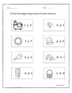 beginning sound worksheets kindergarten