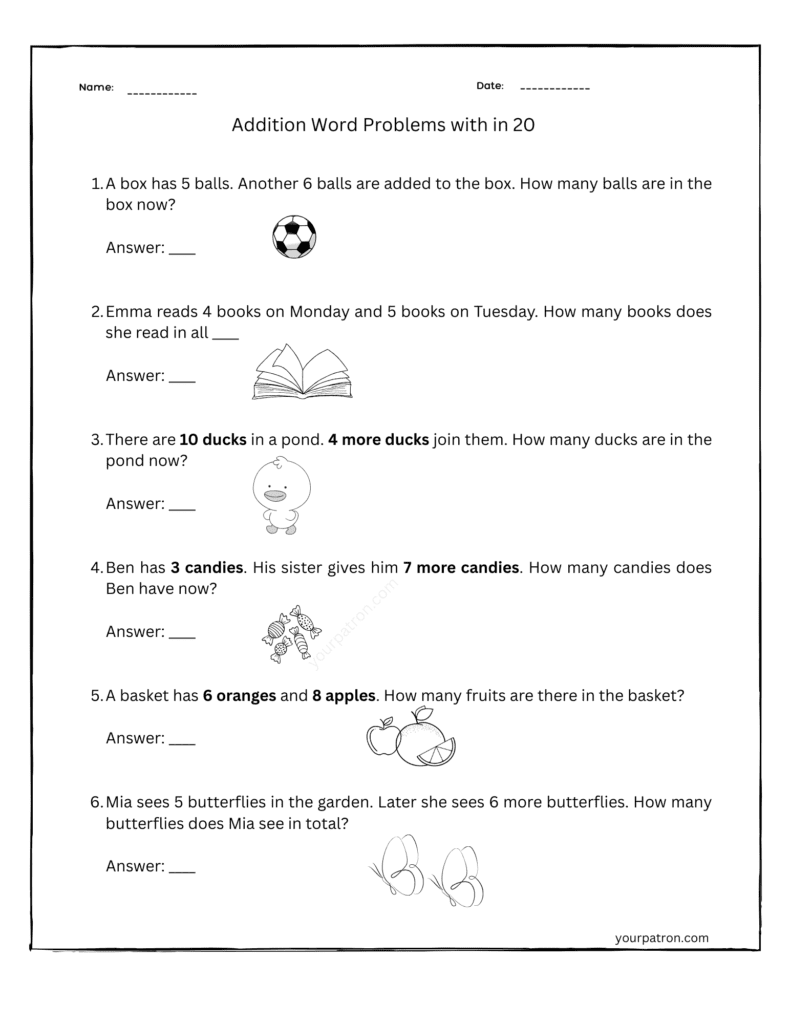 Grade-1-word-problems-with-in-20