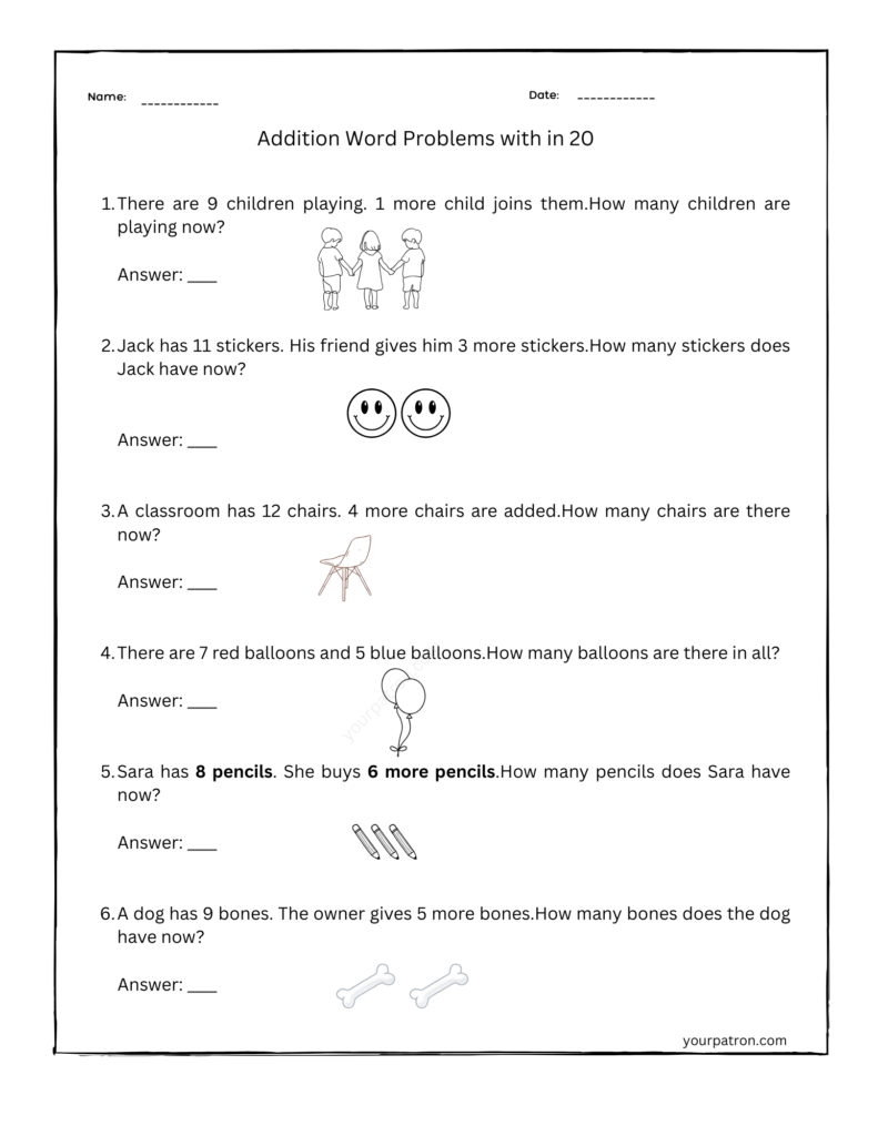 Grade-1-word-problems-with-in-20-level-2