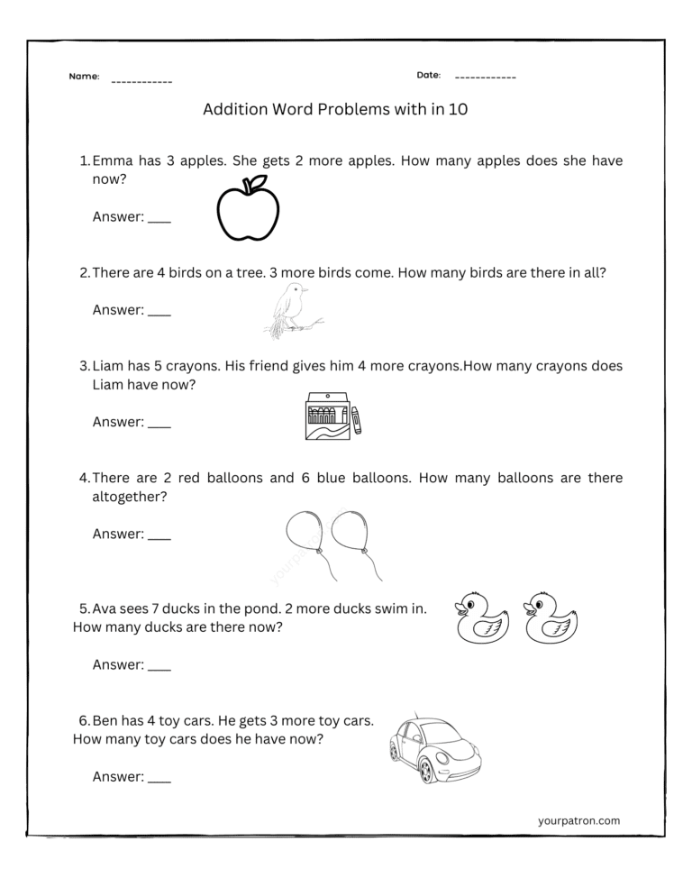 Grade 1 Addition Worksheets (Printable & Easy To Use)