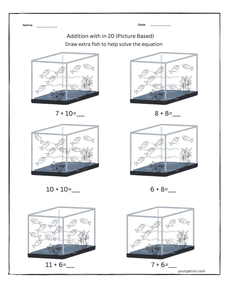grade-1-addition-within-20-fish
