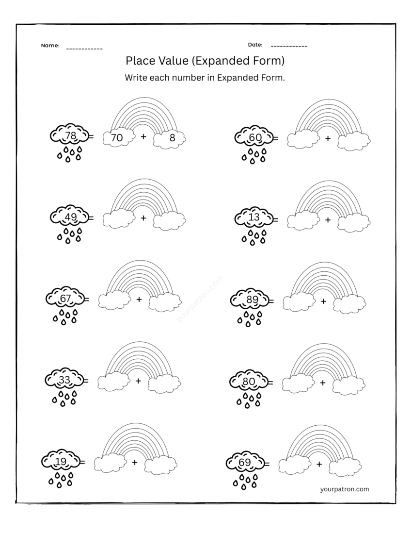 Place Value Worksheets Grade 1 (Free Printable PDF) - YourPatron