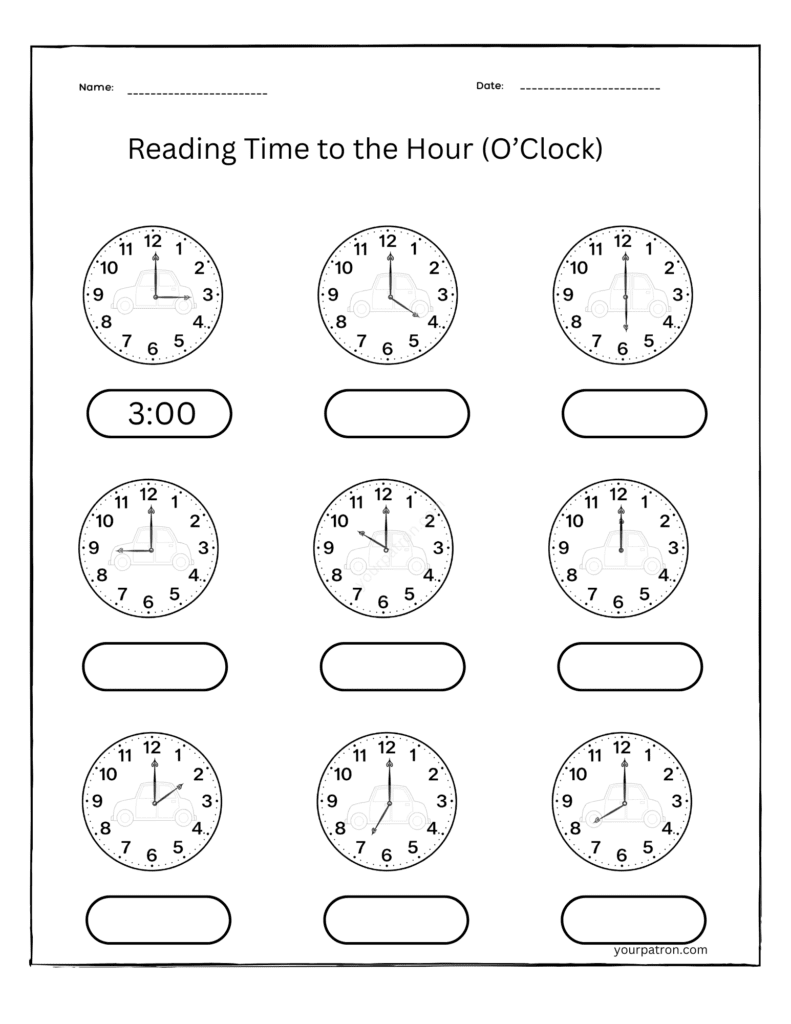 Reading-time-to-the-hour-grade-1