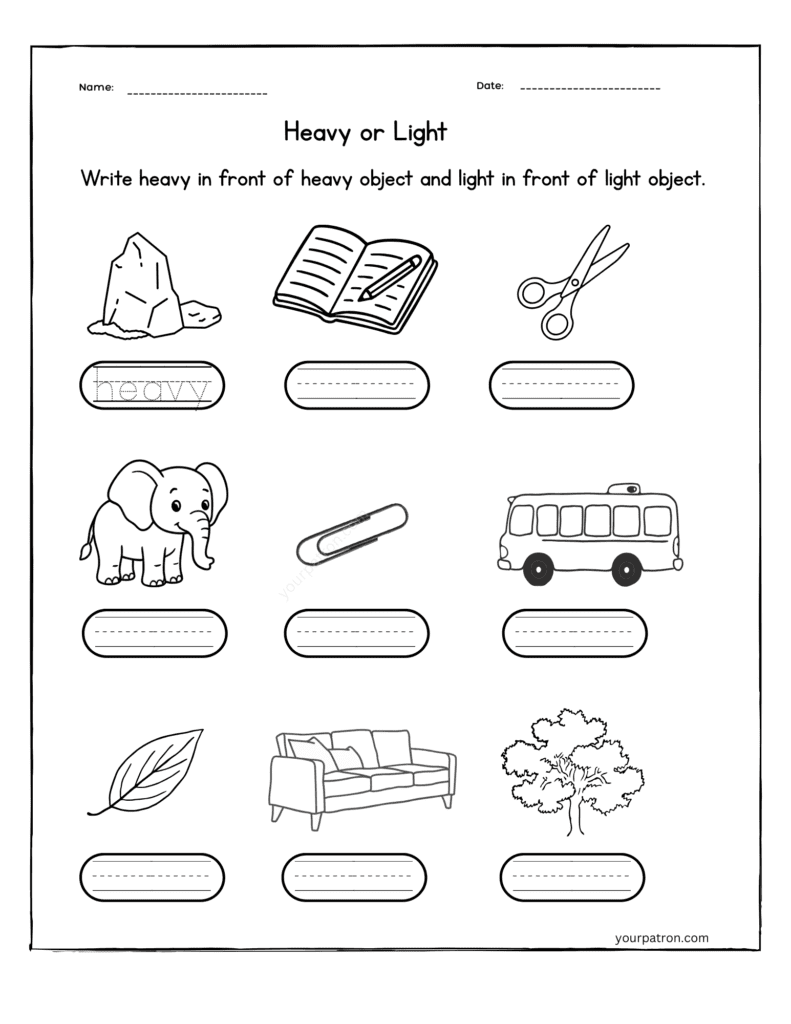 heavy-light-worksheets-grade-1