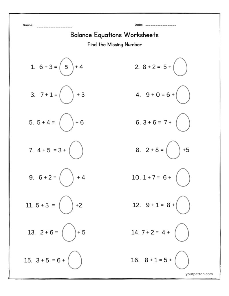Easter Bunny Math _ Missing Number Grade 2