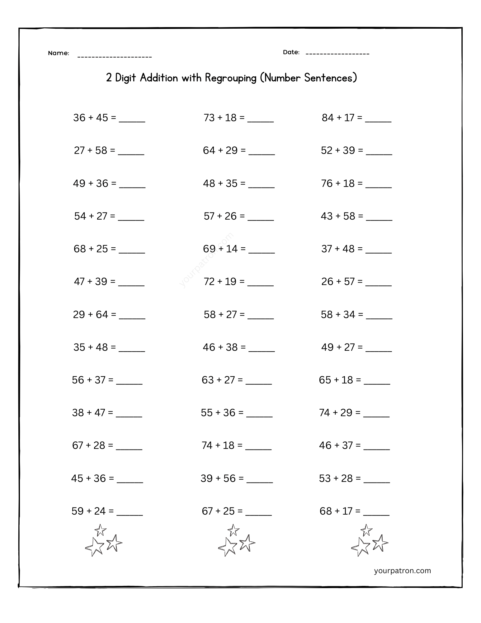 Addition Worksheets For Grade 2 – Free Printable Practice For Kids ...