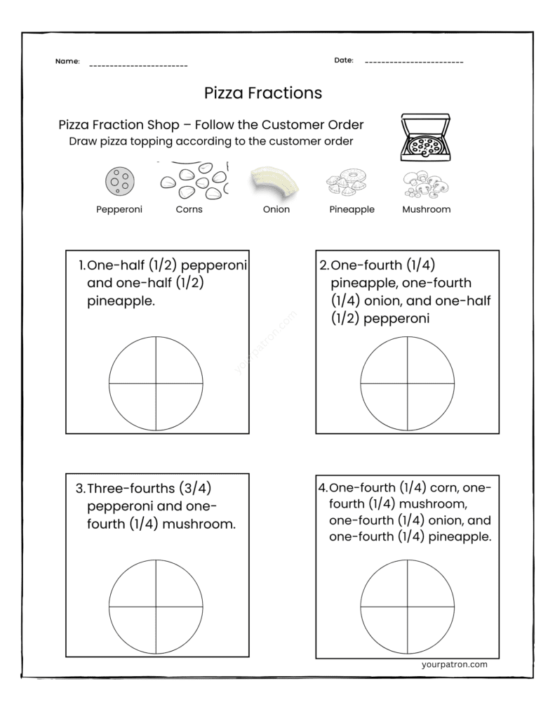 pizza-fractions-worksheet-grade-2-follow-the-order