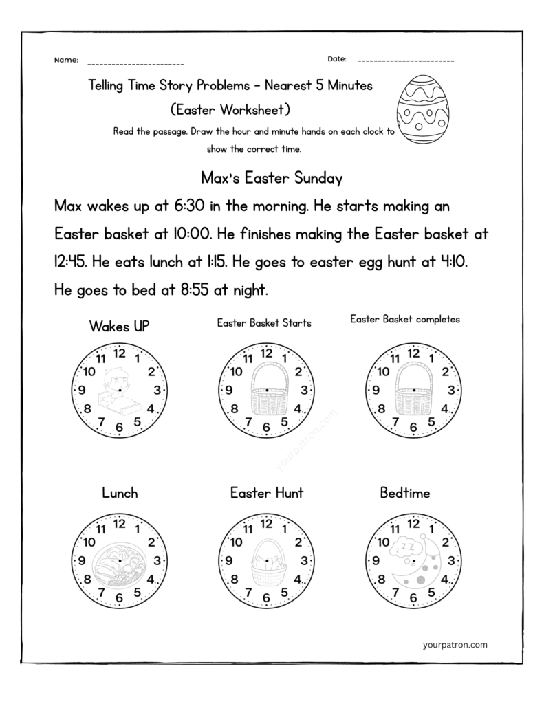 telling-time-to-the-nearest-5-minutes-easter-worksheet-grade-2